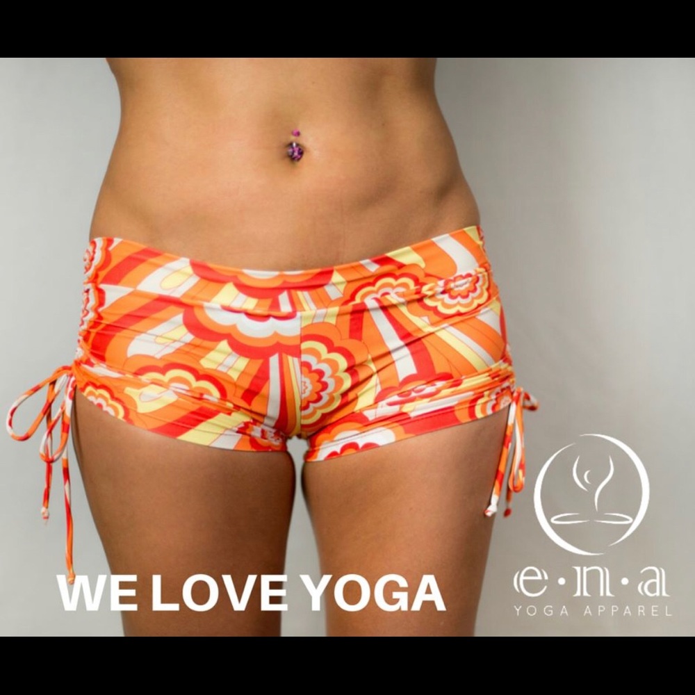 ENA Yoga Apparel Maya Short in Fiery Orange